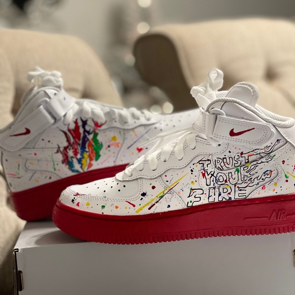 Made to order! Hand painted Nike Air Force Ones. - Picture 4 of 4
